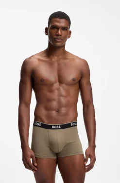 Dreierpack eng anliegende Boxershorts mit kurzem Bein aus Baumwolle mit Logo-Bund