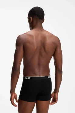 Dreierpack eng anliegende Boxershorts mit kurzem Bein aus Baumwolle mit Logo-Bund
