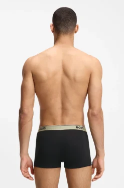 Dreierpack eng anliegende Boxershorts mit kurzem Bein aus Baumwolle mit Logo-Bund