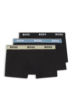 Dreierpack eng anliegende Boxershorts mit kurzem Bein aus Baumwolle mit Logo-Bund
