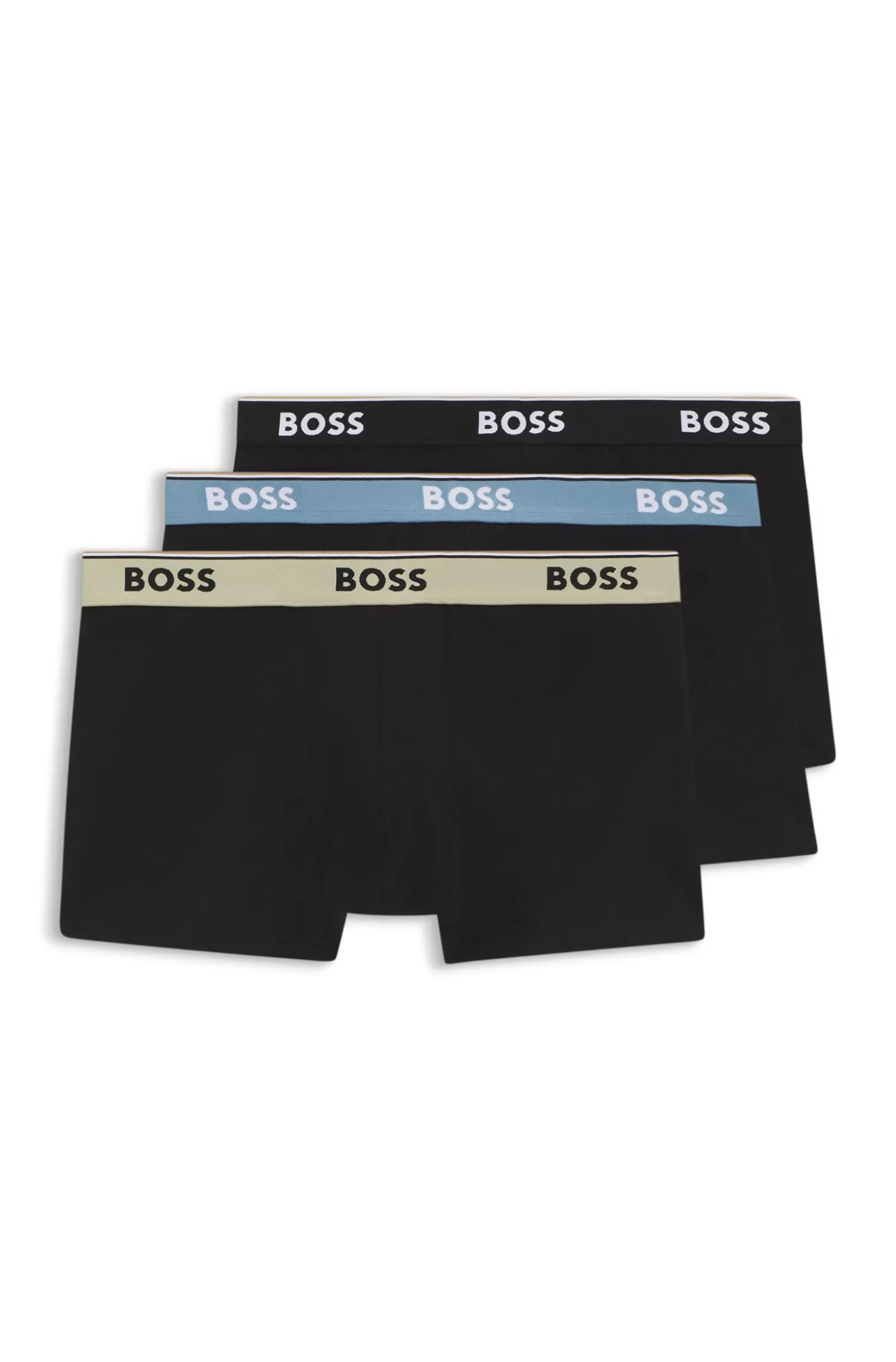 Dreierpack eng anliegende Boxershorts mit kurzem Bein aus Baumwolle mit Logo-Bund