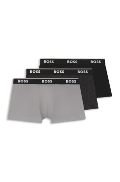 Dreierpack eng anliegende Boxershorts aus Stretch-Baumwolle mit kurzem Bein und Logo-Details