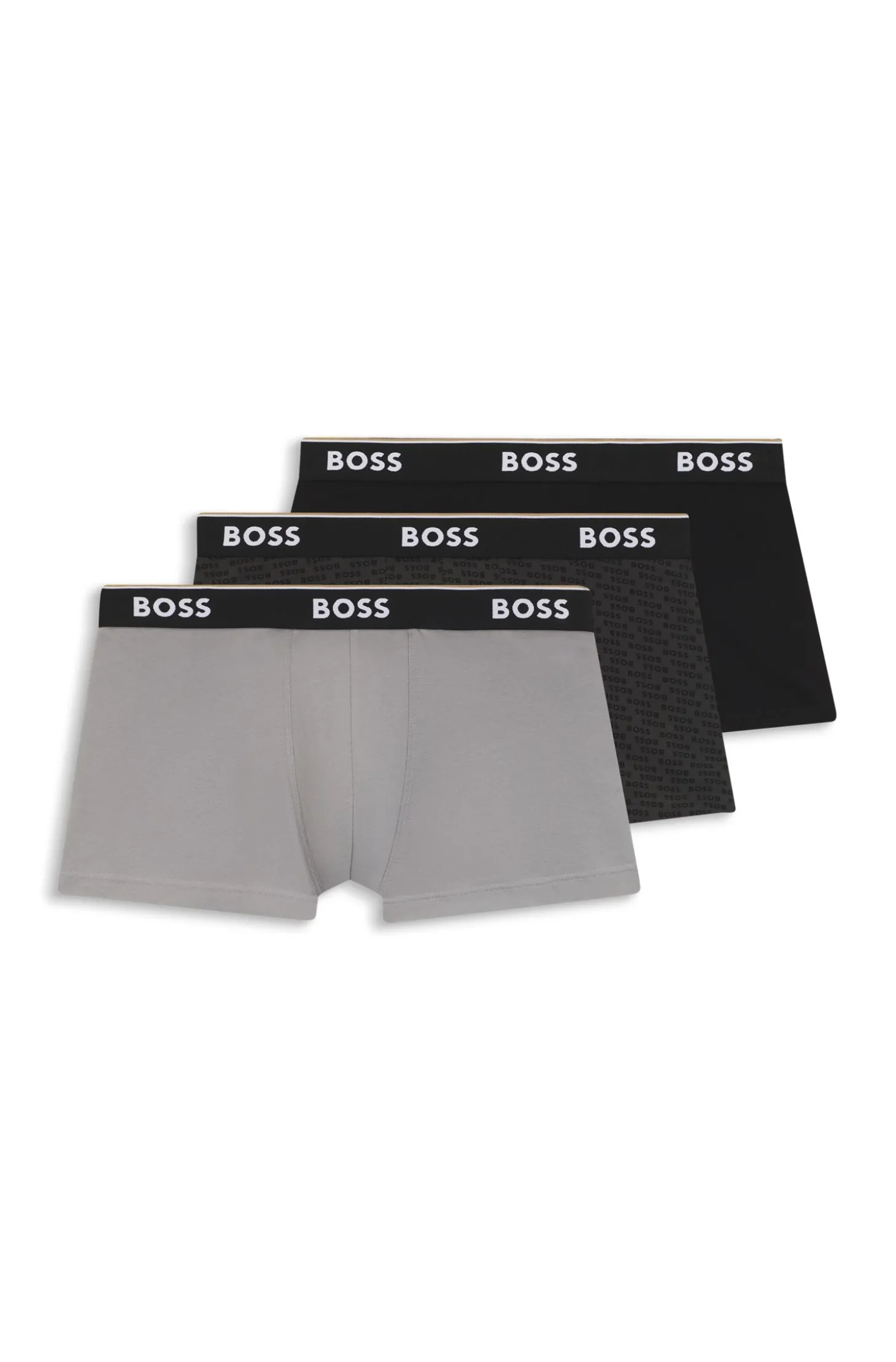 Dreierpack eng anliegende Boxershorts aus Stretch-Baumwolle mit kurzem Bein und Logo-Details