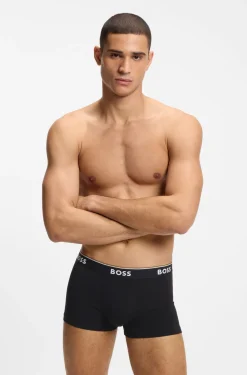 Dreierpack eng anliegende Boxershorts aus Stretch-Baumwolle mit kurzem Bein und Logo-Details