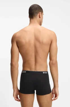 Dreierpack eng anliegende Boxershorts aus Stretch-Baumwolle mit kurzem Bein und Logo-Details