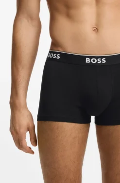 Dreierpack eng anliegende Boxershorts aus Stretch-Baumwolle mit kurzem Bein und Logo-Details