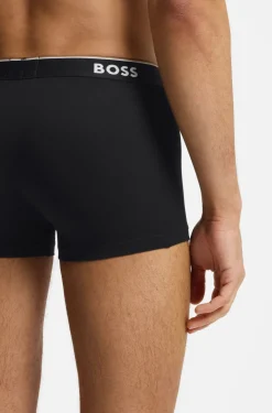 Dreierpack eng anliegende Boxershorts aus Stretch-Baumwolle mit kurzem Bein und Logo-Details