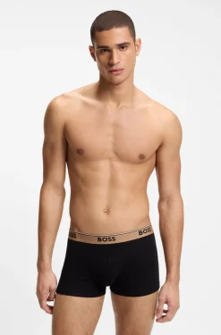 Dreierpack eng anliegende Boxershorts mit kurzem Bein aus Baumwolle mit Logo-Bund