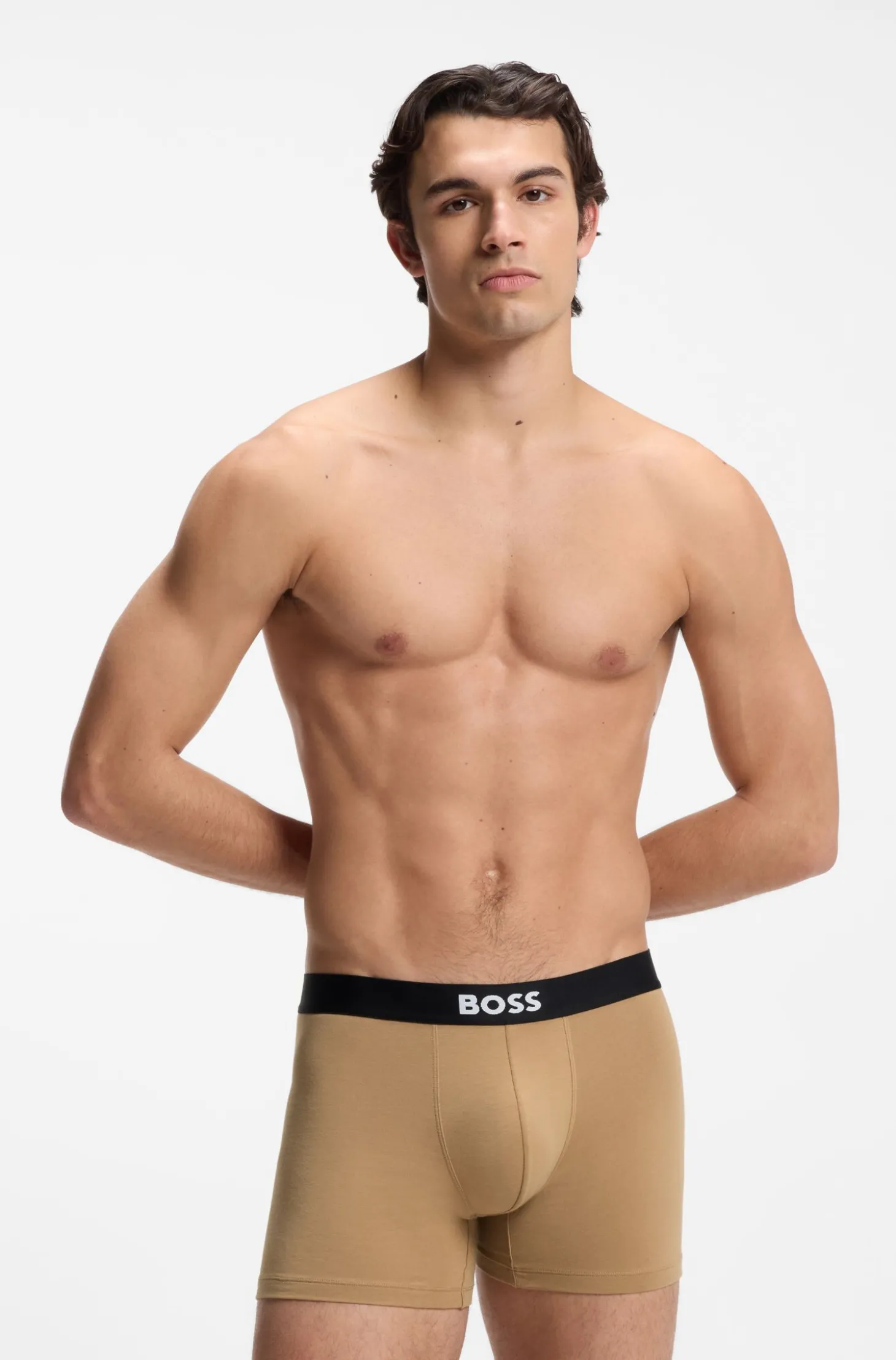 Dreierpack eng anliegende Boxershorts aus Stretch-Baumwolle