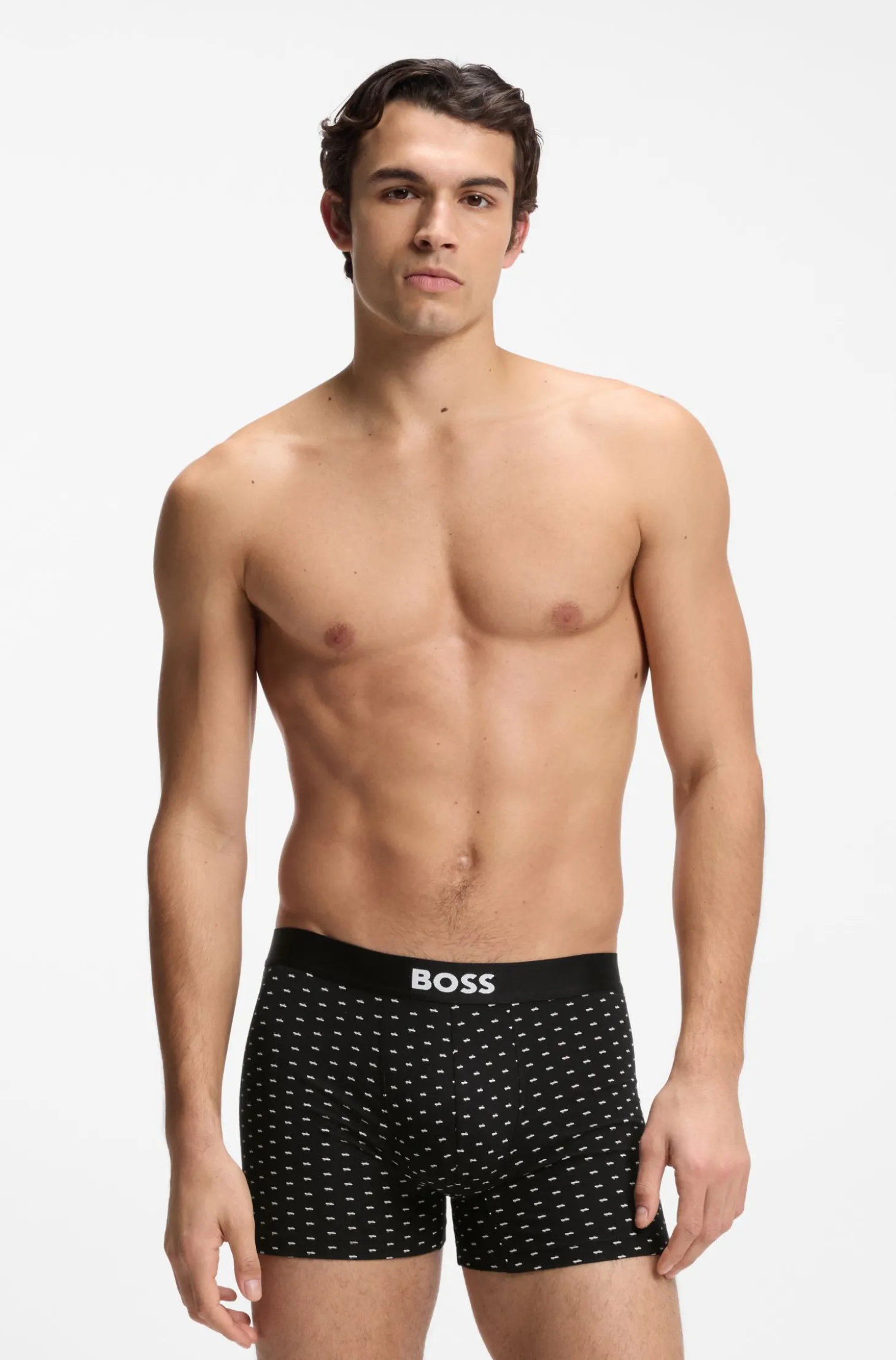 Dreierpack eng anliegende Boxershorts aus Stretch-Baumwolle