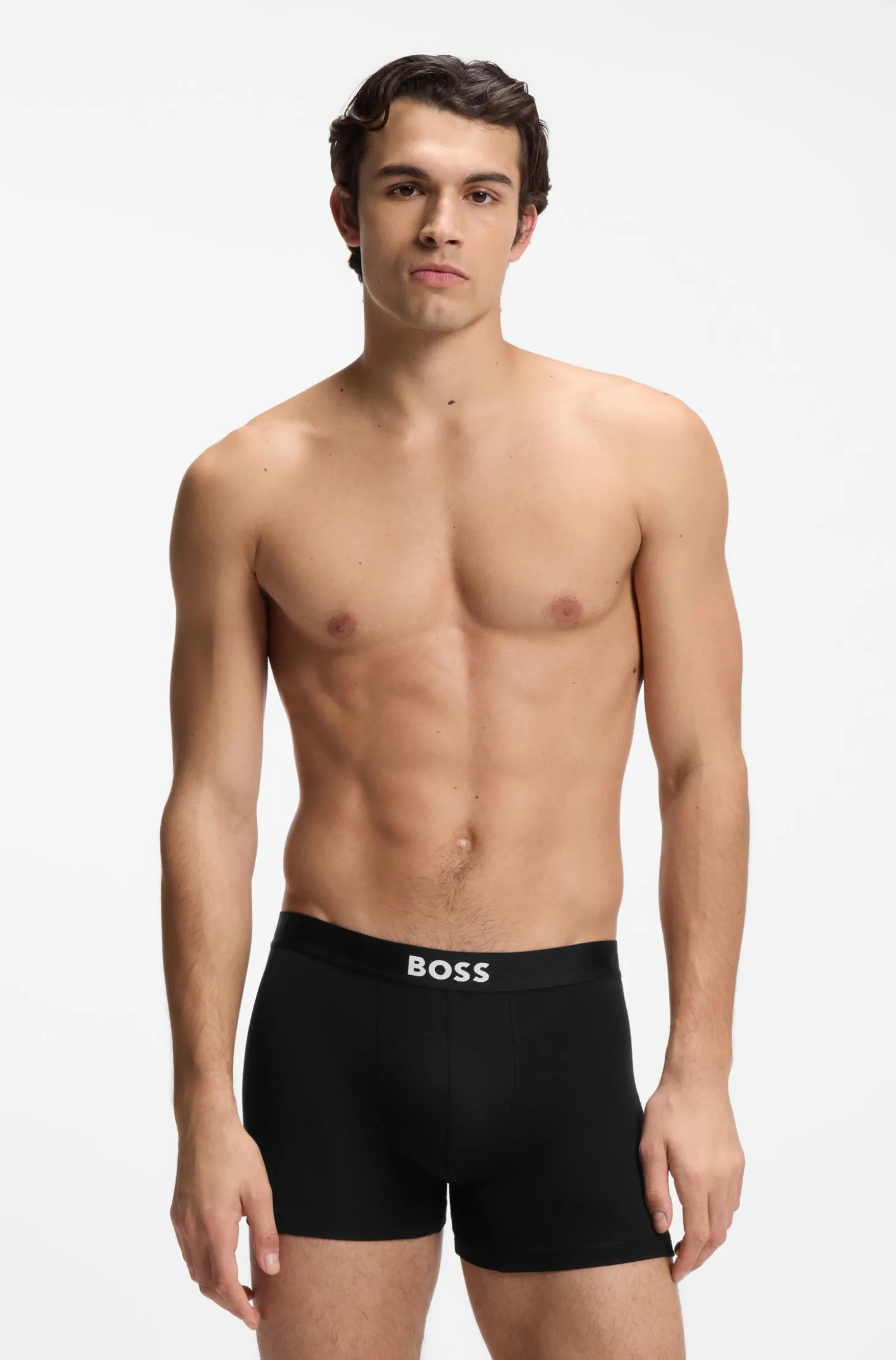 Dreierpack eng anliegende Boxershorts aus Stretch-Baumwolle