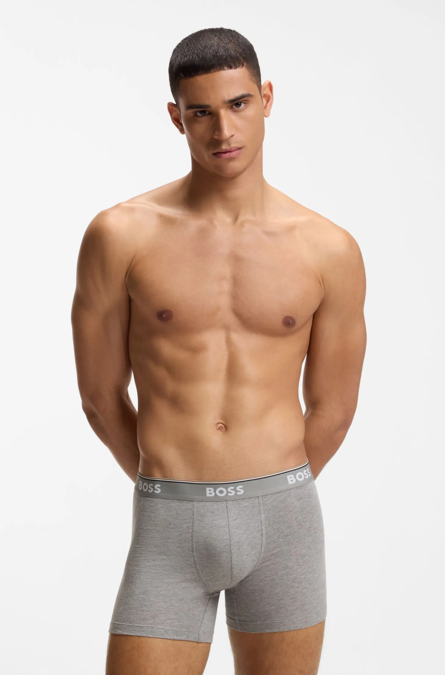 Dreierpack eng anliegende Boxershorts aus Stretch-Baumwolle