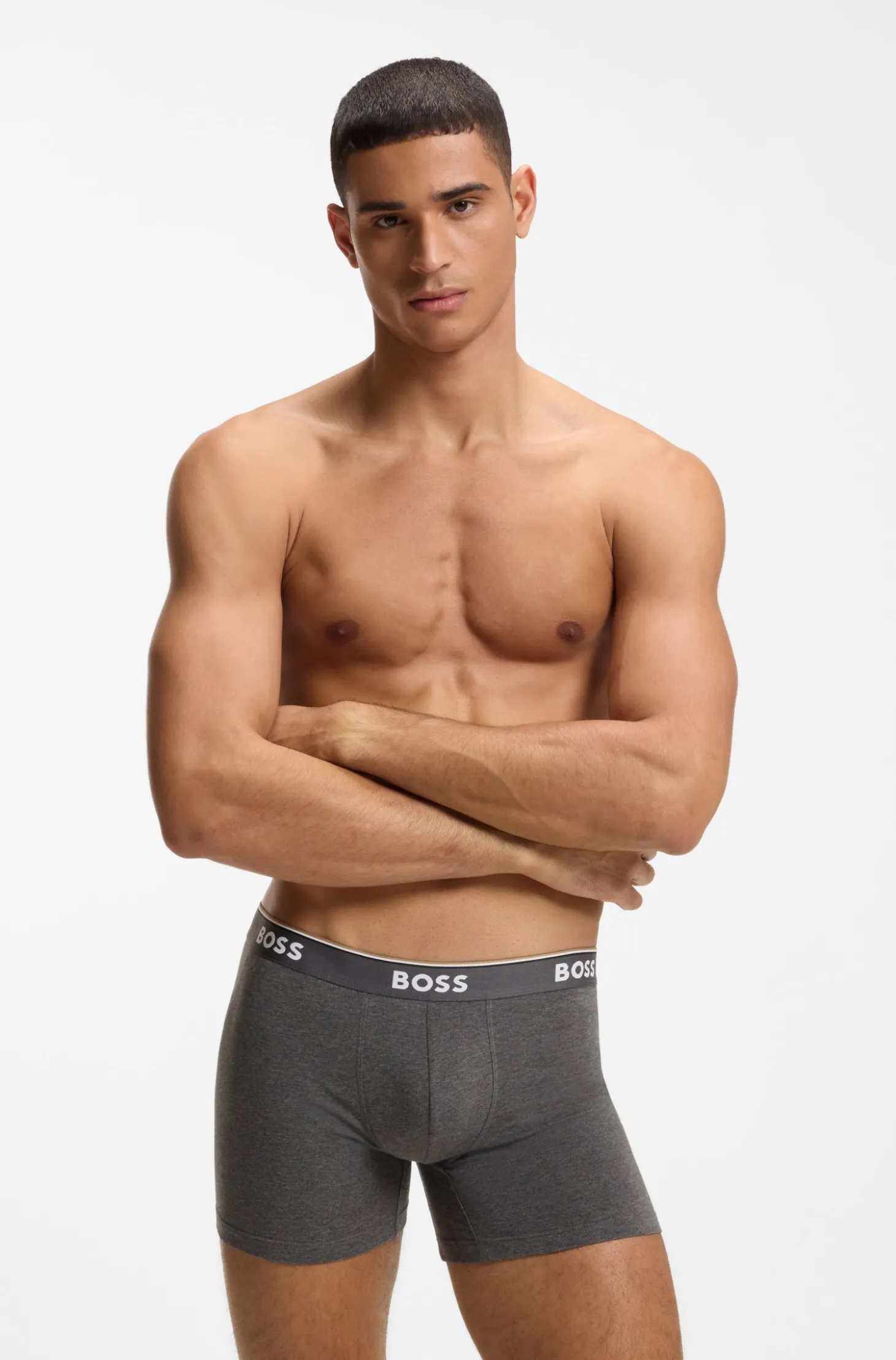 Dreierpack eng anliegende Boxershorts aus Stretch-Baumwolle