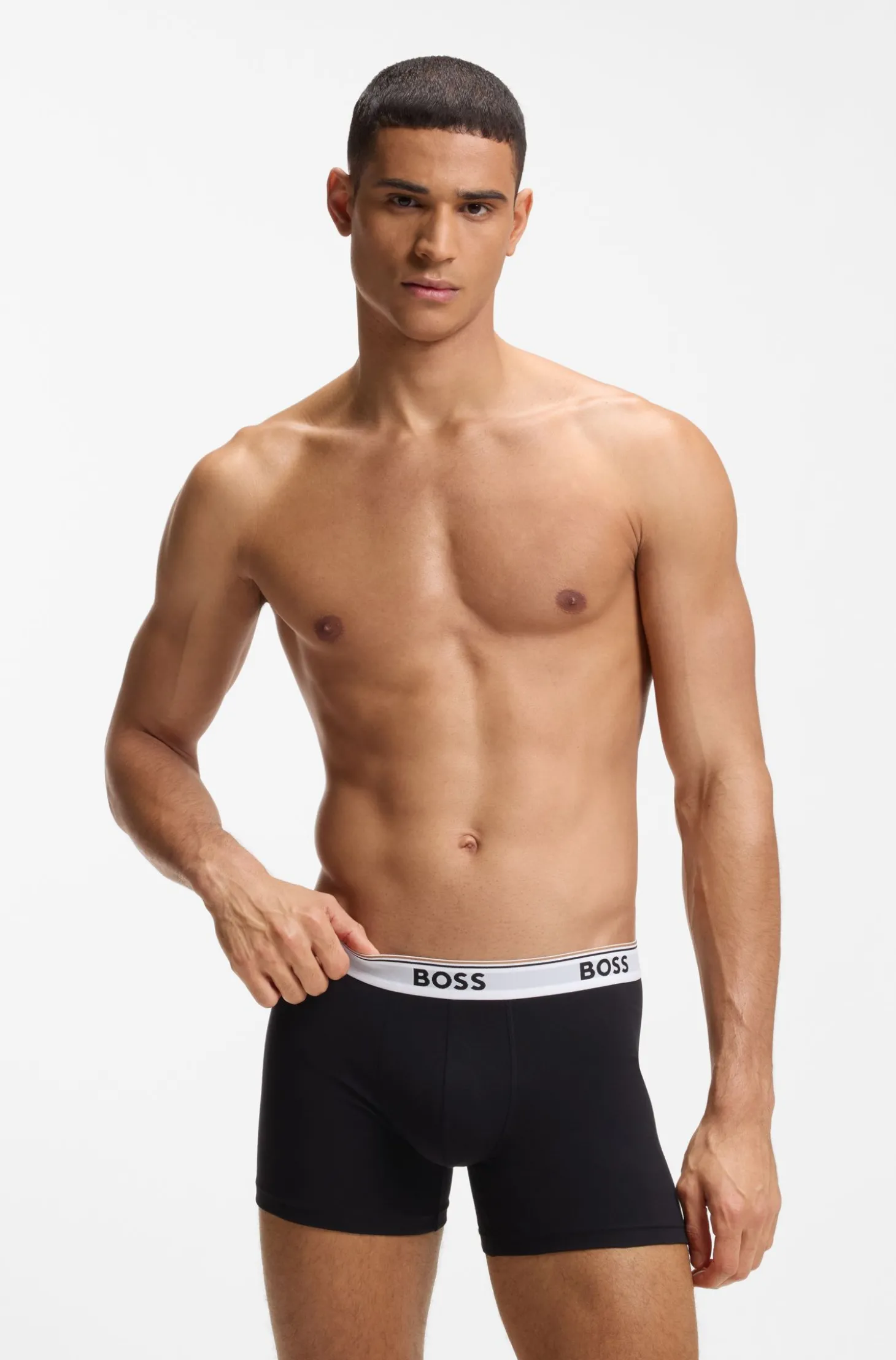 Dreierpack eng anliegende Boxershorts aus Stretch-Baumwolle