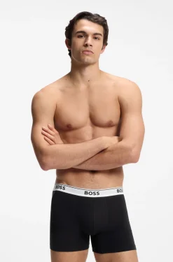 Dreierpack eng anliegende Boxershorts aus Stretch-Baumwolle mit Logo-Bund