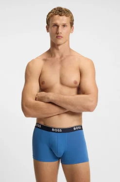 Dreierpack eng anliegende Boxershorts mit kurzem Bein aus Baumwolle mit Logo-Bund