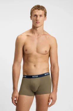 Dreierpack eng anliegende Boxershorts mit kurzem Bein aus Baumwolle mit Logo-Bund