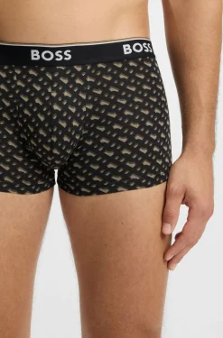 Dreierpack eng anliegende Boxershorts aus Stretch-Baumwolle mit kurzem Bein und Logo-Details