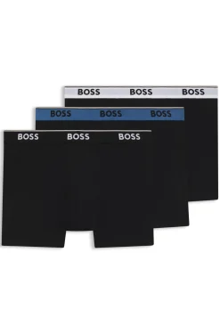Dreierpack eng anliegende Boxershorts aus Stretch-Baumwolle mit Logo-Bund