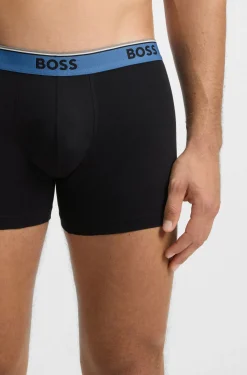 Dreierpack eng anliegende Boxershorts aus Stretch-Baumwolle mit Logo-Bund