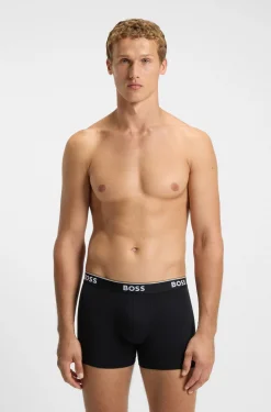 Dreierpack eng anliegende Boxershorts aus Stretch-Baumwolle mit Logo-Bund