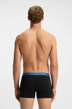 Dreierpack eng anliegende Boxershorts aus Stretch-Baumwolle mit Logo-Bund
