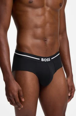 Dreierpack eng anliegende Boxershorts aus Stretch-Baumwolle mit kurzem Bein und Logo am Bund