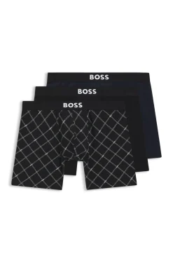Dreierpack eng anliegende Boxershorts aus Stretch-Baumwolle