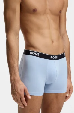 Dreierpack eng anliegende Boxershorts aus Stretch-Baumwolle mit Logo-Bund