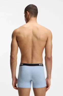 Dreierpack eng anliegende Boxershorts aus Stretch-Baumwolle mit Logo-Bund