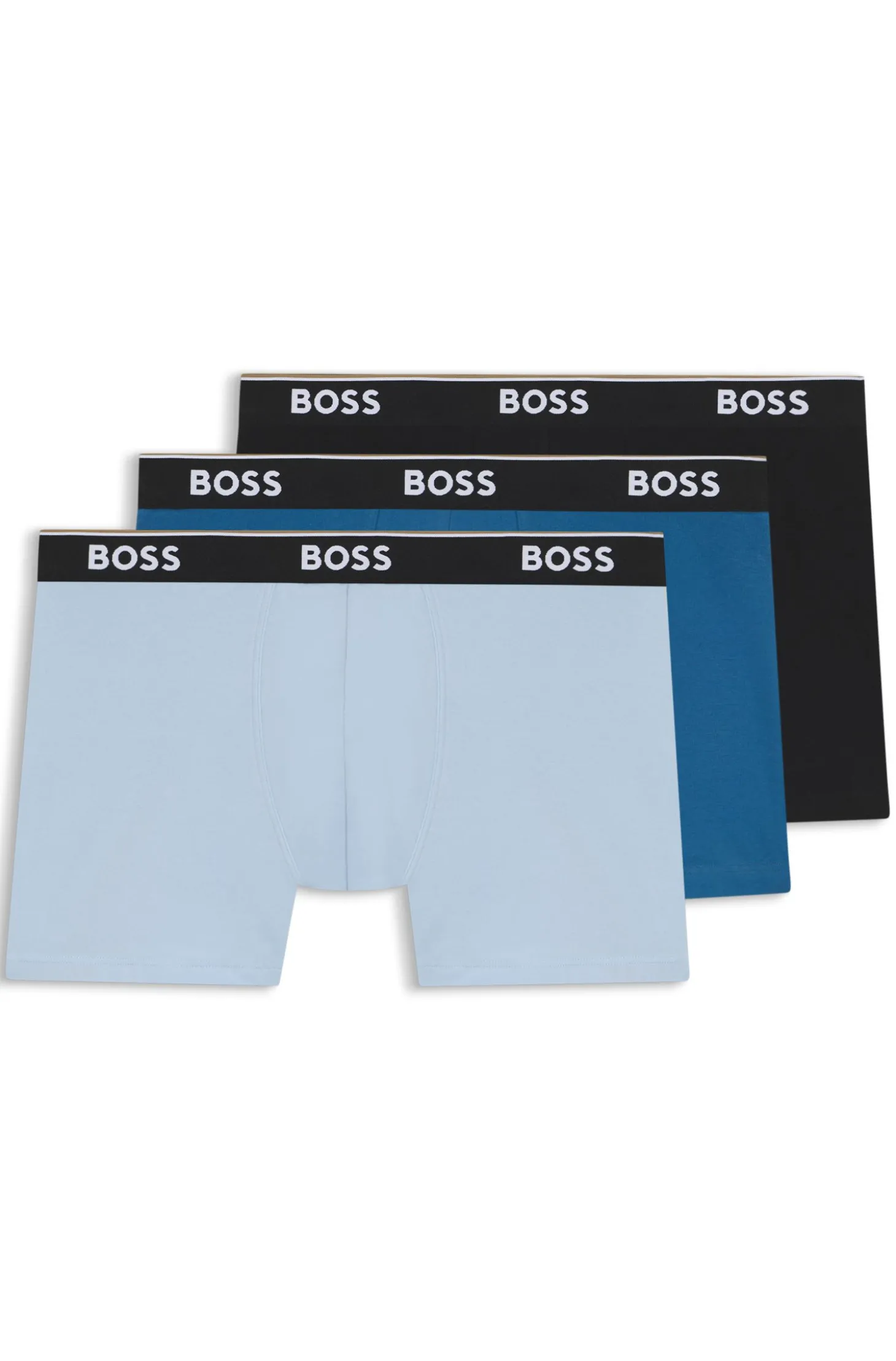 Dreierpack eng anliegende Boxershorts aus Stretch-Baumwolle mit Logo-Bund