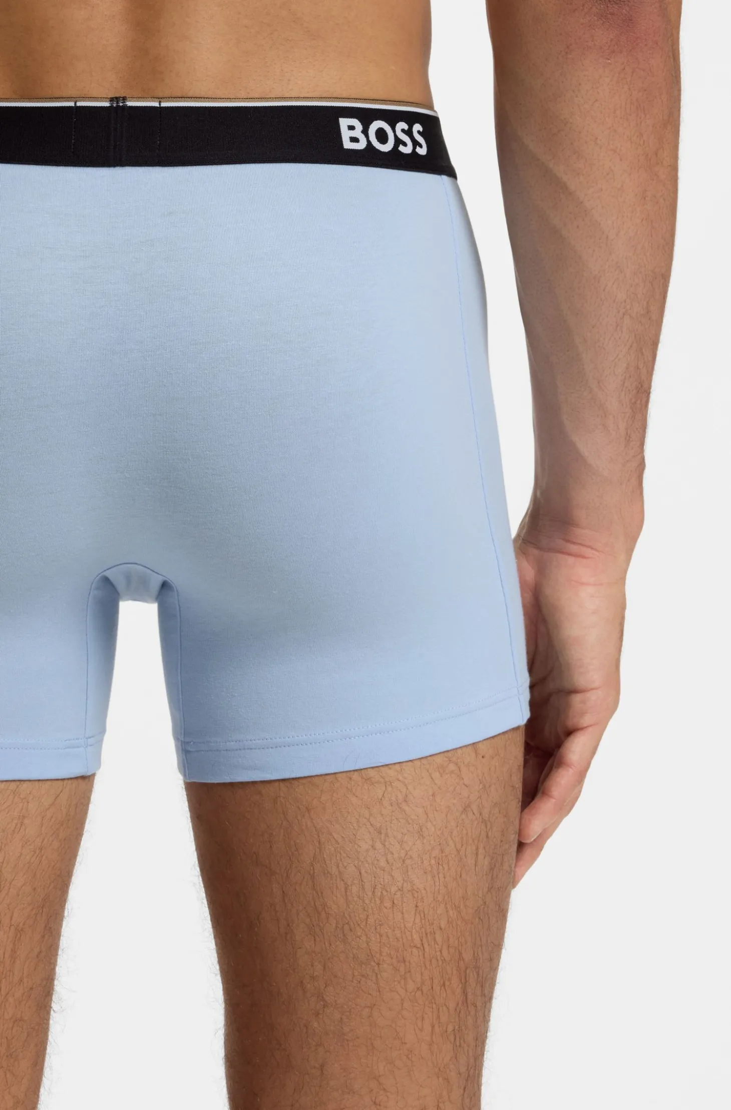 Dreierpack eng anliegende Boxershorts aus Stretch-Baumwolle mit Logo-Bund