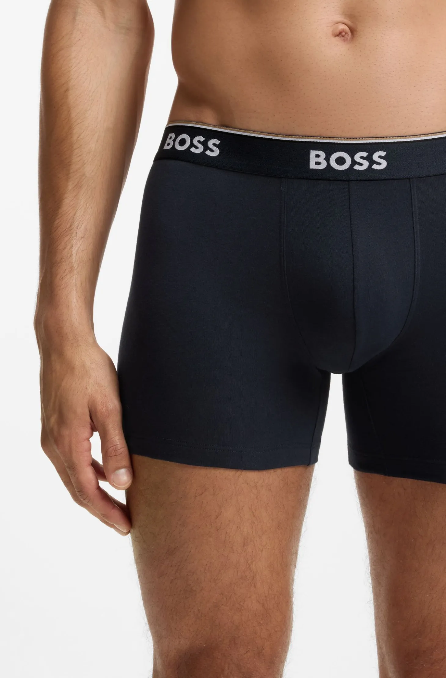 Dreierpack eng anliegende Boxershorts aus Stretch-Baumwolle