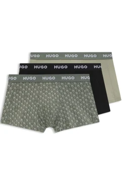 Dreierpack eng anliegende Boxershorts mit kurzem Bein aus Stretch-Baumwolle mit Logo-Bund