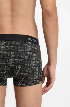 Dreierpack eng anliegende Boxershorts mit kurzem Bein aus Stretch-Baumwolle mit Logo-Bund