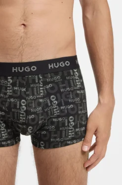 Dreierpack eng anliegende Boxershorts mit kurzem Bein aus Stretch-Baumwolle mit Logo-Bund