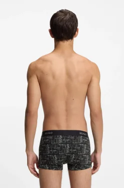 Dreierpack eng anliegende Boxershorts mit kurzem Bein aus Stretch-Baumwolle mit Logo-Bund