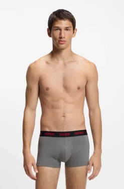 Dreierpack eng anliegende Boxershorts mit kurzem Bein aus Stretch-Baumwolle mit Logo-Bund