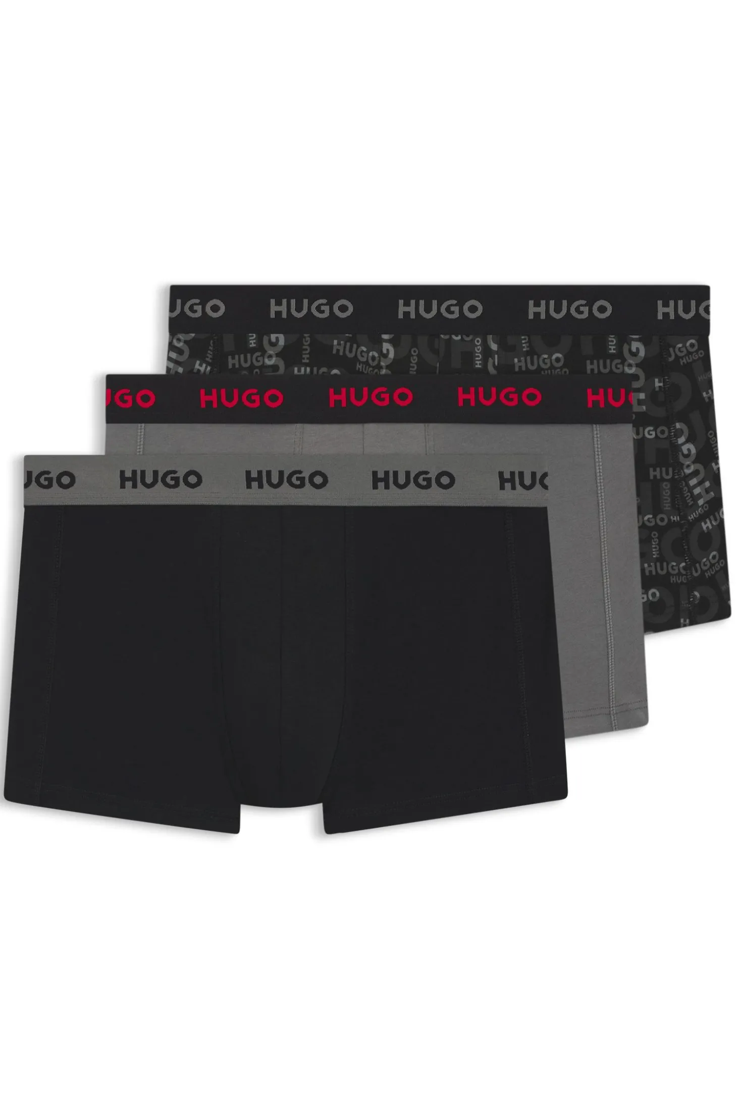 Dreierpack eng anliegende Boxershorts mit kurzem Bein aus Stretch-Baumwolle mit Logo-Bund