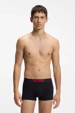 Dreierpack eng anliegende Boxershorts aus Stretch-Baumwolle mit kurzem Bein und Logo-Bund