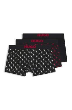 Dreierpack eng anliegende Boxershorts aus Stretch-Baumwolle mit kurzem Bein und Logo-Bund