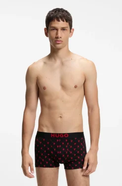 Dreierpack eng anliegende Boxershorts aus Stretch-Baumwolle mit kurzem Bein und Logo-Bund