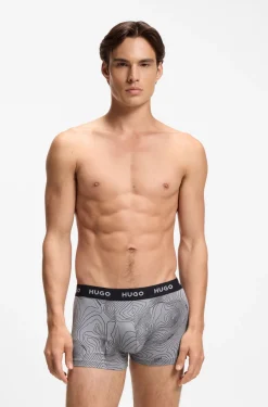 Dreierpack eng anliegende Boxershorts mit kurzem Bein aus Stretch-Baumwolle mit Logo-Bund