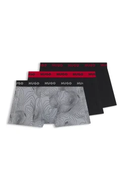 Dreierpack eng anliegende Boxershorts mit kurzem Bein aus Stretch-Baumwolle mit Logo-Bund