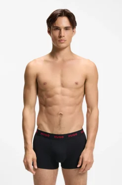 Dreierpack eng anliegende Boxershorts mit kurzem Bein aus Stretch-Baumwolle mit Logo-Bund