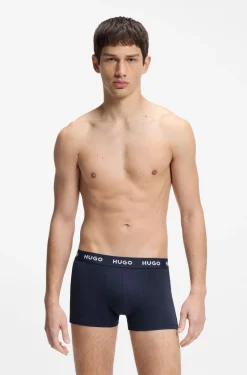 Dreierpack eng anliegende Boxershorts mit kurzem Bein aus Stretch-Baumwolle mit Logo-Bund