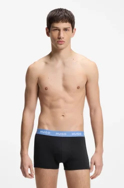 Dreierpack eng anliegende Boxershorts mit kurzem Bein aus Stretch-Baumwolle mit Logo-Bund