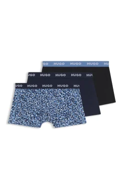 Dreierpack eng anliegende Boxershorts mit kurzem Bein aus Stretch-Baumwolle mit Logo-Bund