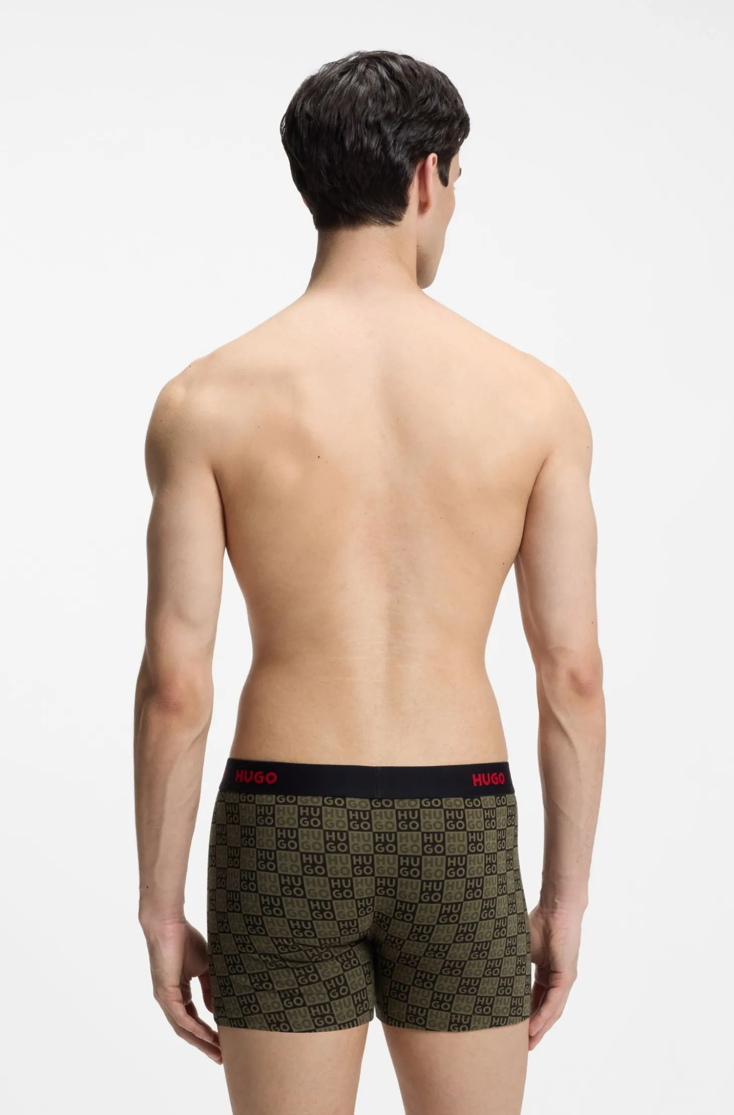 Dreierpack eng anliegende Boxershorts aus Stretch-Baumwolle