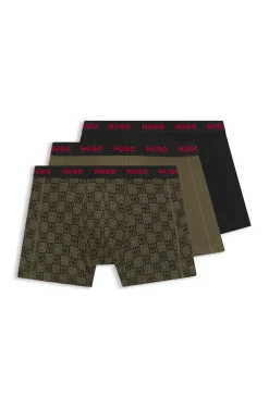 Dreierpack eng anliegende Boxershorts aus Stretch-Baumwolle